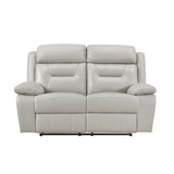 Laconia Silver 2-Piece Double Reclining Set by Homelegance at Eve Furniture