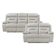 Laconia Silver 2-Piece Double Reclining Set by Homelegance at Eve Furniture