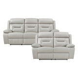 Laconia Silver 2-Piece Double Reclining Set by Homelegance at Eve Furniture