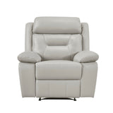 Laconia Silver Leather Double Reclining Living Room Set by Homelegance at Eve Furniture