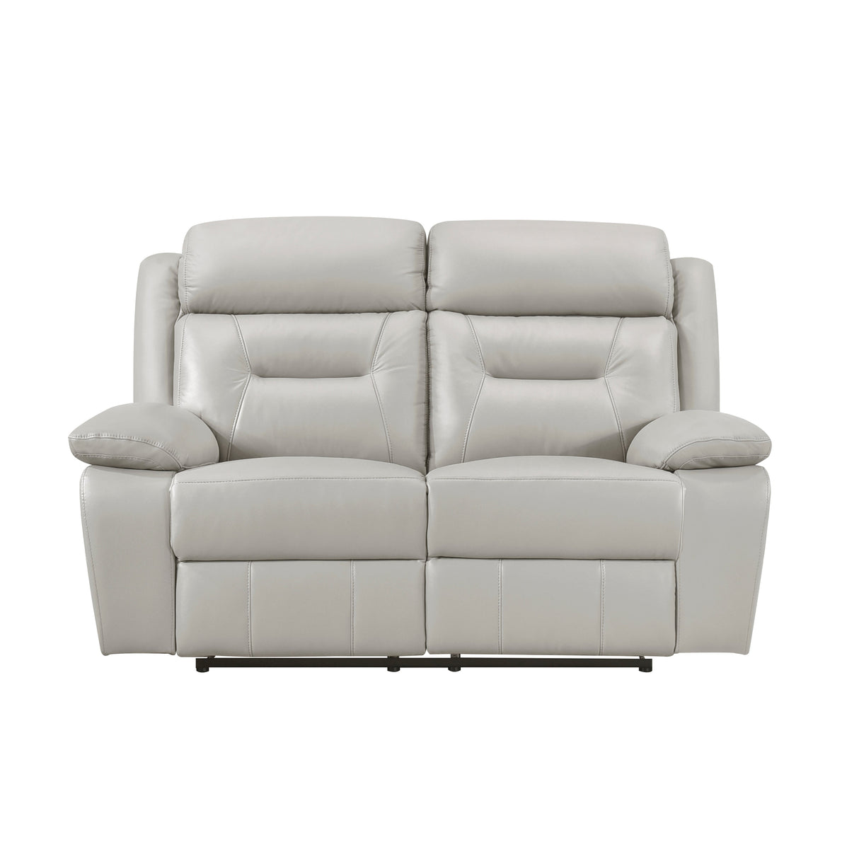 Laconia Silver Leather Double Reclining Living Room Set by Homelegance at Eve Furniture