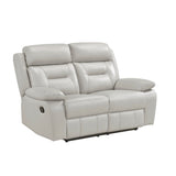 Laconia Silver Leather Double Reclining Living Room Set by Homelegance at Eve Furniture
