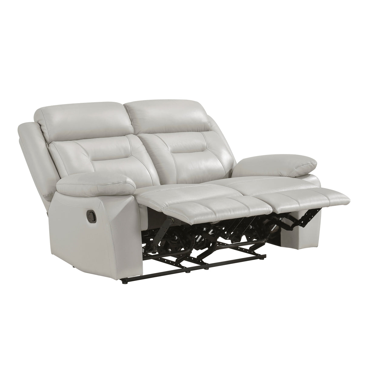 Laconia Silver Leather Double Reclining Living Room Set by Homelegance at Eve Furniture