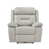Laconia Silver Leather Power Double Reclining Living Room Set by Homelegance at Eve Furniture