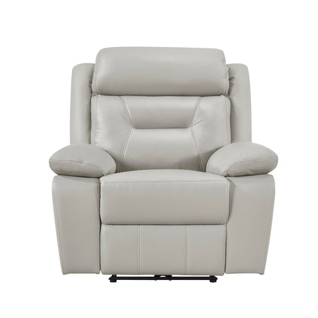 Laconia Silver Leather Power Double Reclining Living Room Set by Homelegance at Eve Furniture