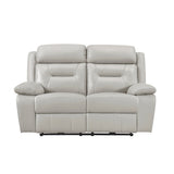 Laconia Silver Leather Power Double Reclining Living Room Set by Homelegance at Eve Furniture