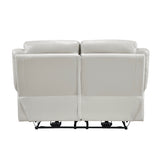 Laconia Silver Leather Power Double Reclining Loveseat by Homelegance at Eve Furniture