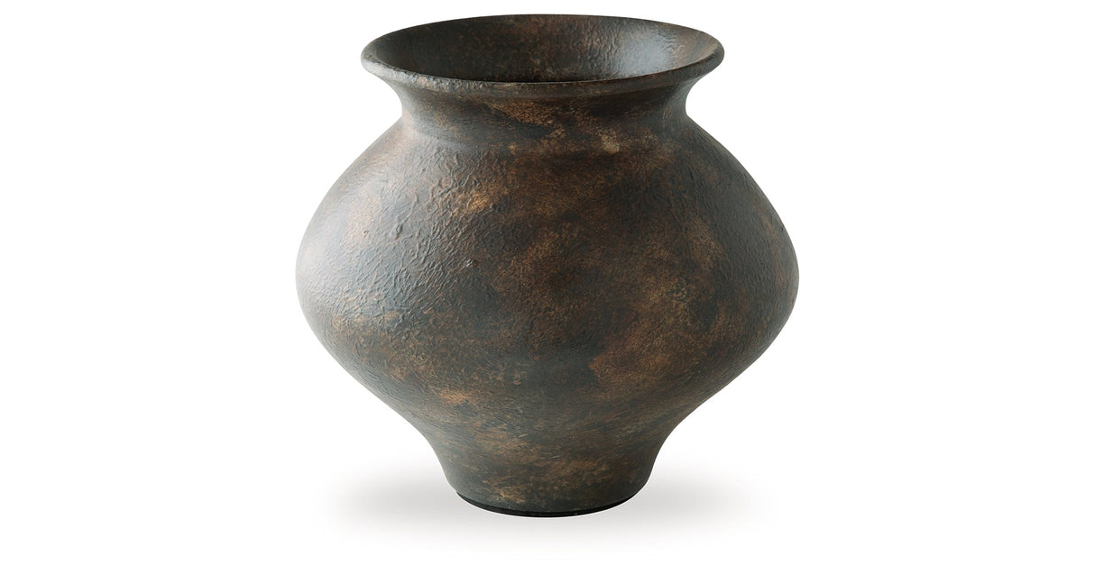 Laddlow Antique Brown Vase by Ashley at Eve Furniture