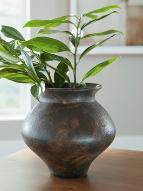 Laddlow Antique Brown Vase by Ashley at Eve Furniture