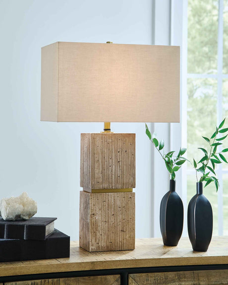 Laddner Beige Table Lamp by Ashley at Eve Furniture