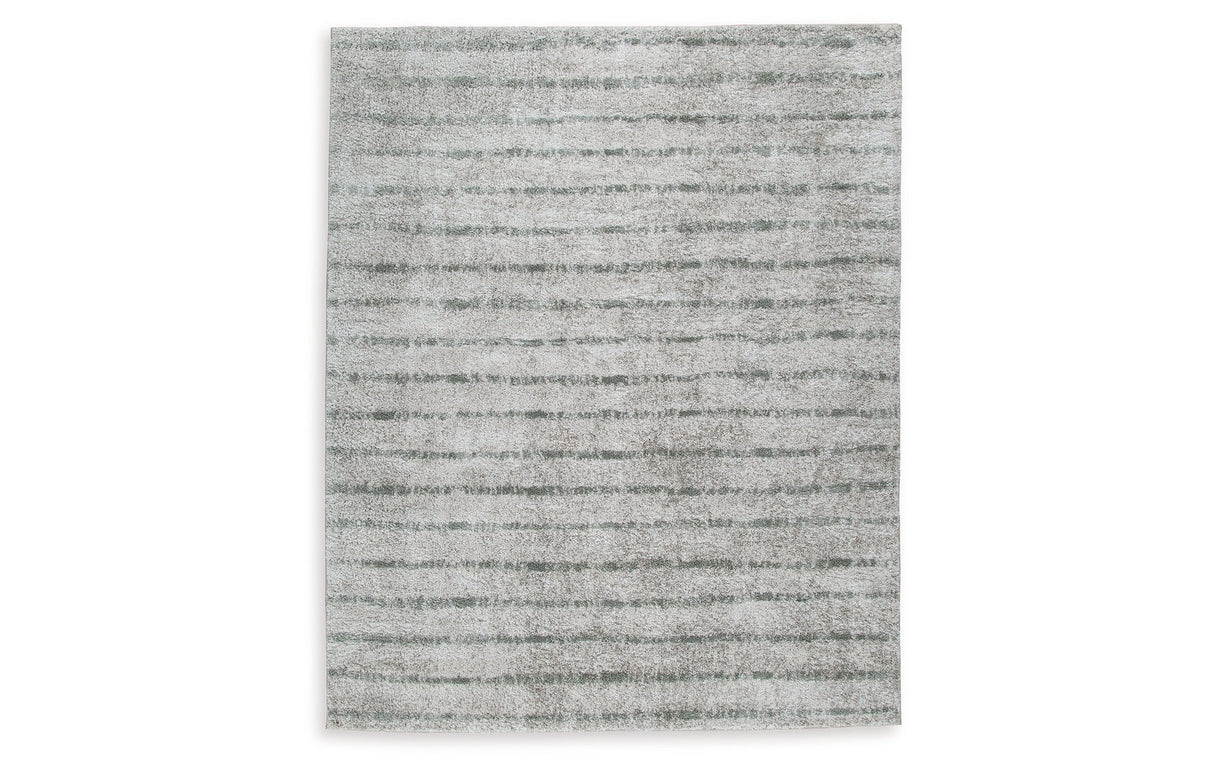 Laddway Cream/Green Large Rug by Ashley at Eve Furniture
