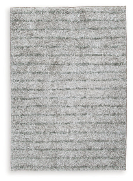 Laddway Cream/Green Medium Rug by Ashley at Eve Furniture