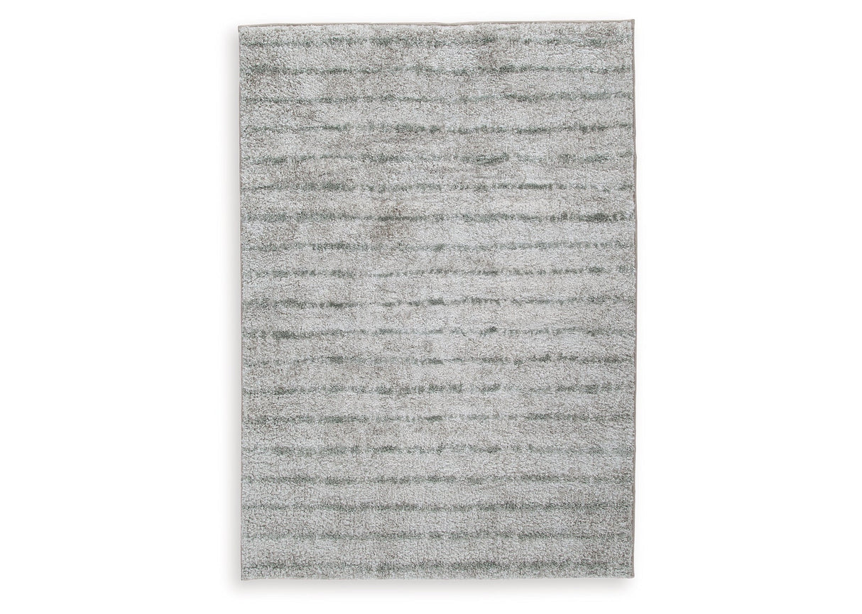 Laddway Cream/Green Medium Rug by Ashley at Eve Furniture