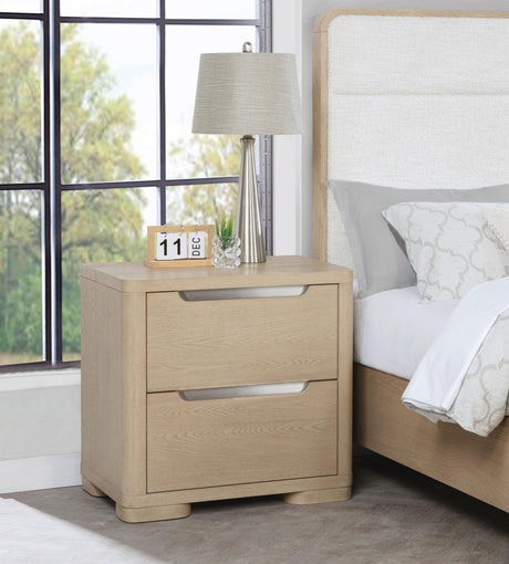 Ladera Light Elm 2-Drawer Nightstand by Coaster at Eve Furniture