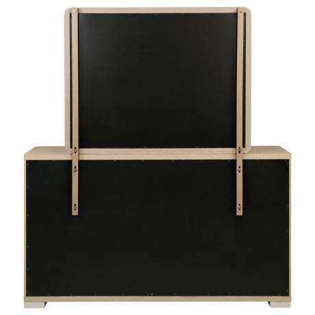 Ladera Light Elm 6-drawer Bedroom Dresser and Mirror by Coaster at Eve Furniture