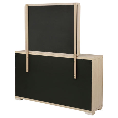 Ladera Light Elm 6-drawer Bedroom Dresser and Mirror by Coaster at Eve Furniture