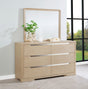 Ladera Light Elm 6-drawer Bedroom Dresser and Mirror by Coaster at Eve Furniture