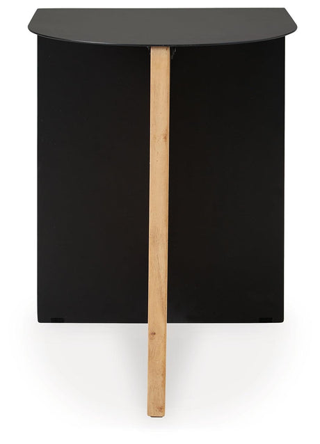 Ladgate Black/Natural Accent Table by Ashley at Eve Furniture