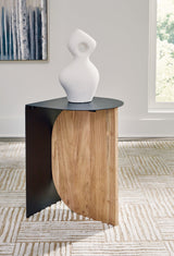 Ladgate Black/Natural Accent Table by Ashley at Eve Furniture