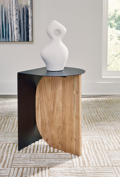 Ladgate Black/Natural Accent Table by Ashley at Eve Furniture
