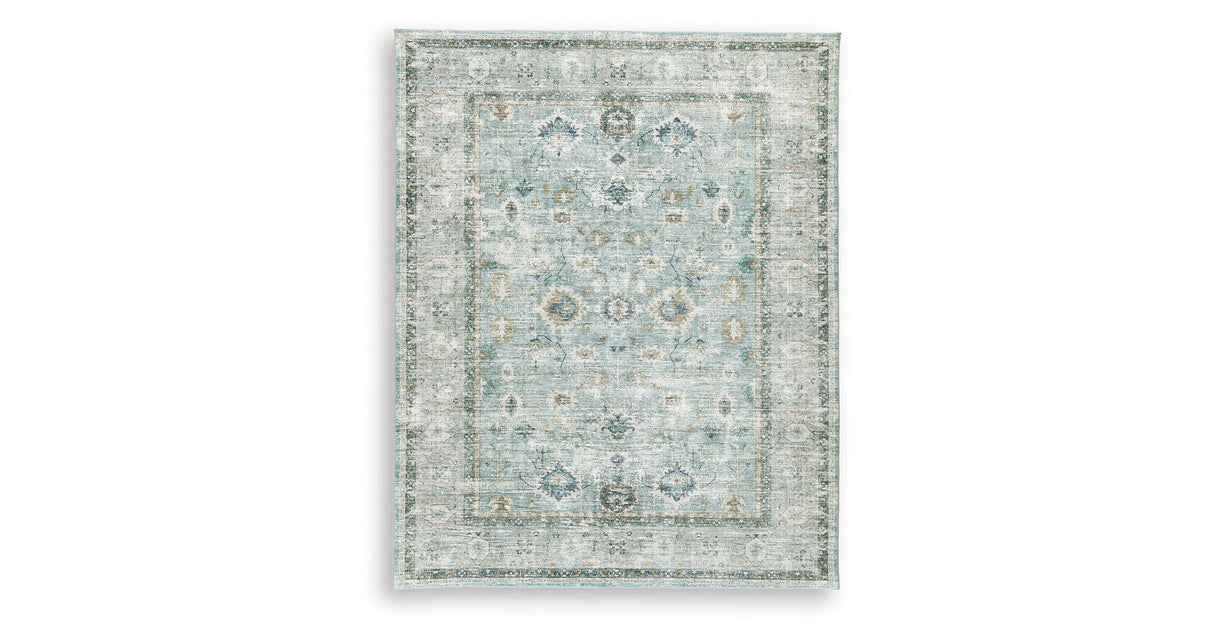 Ladstoney Teal/Beige/Ochre Large Rug by Ashley at Eve Furniture