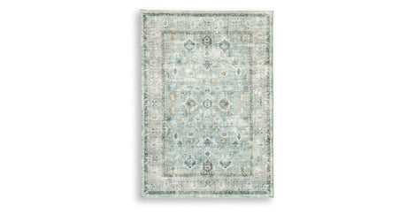 Ladstoney Teal/Beige/Ochre Medium Rug by Ashley at Eve Furniture