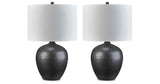 Ladstow 2-Piece Table Lamp Set in Black by Ashley at Eve Furniture
