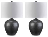 Ladstow 2-Piece Table Lamp Set in Black by Ashley at Eve Furniture