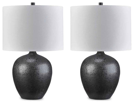 Ladstow 2-Piece Table Lamp Set in Black by Ashley at Eve Furniture