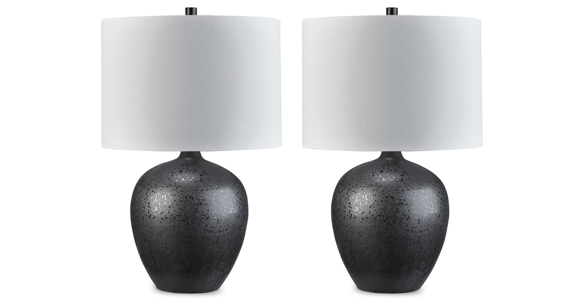 Ladstow 2-Piece Table Lamp Set in Black by Ashley at Eve Furniture