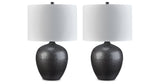 Ladstow 2-Piece Table Lamp Set in Black by Ashley at Eve Furniture