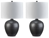 Ladstow 2-Piece Table Lamp Set in Black by Ashley at Eve Furniture