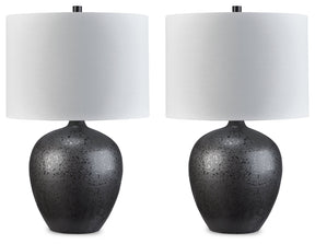 Ladstow 2-Piece Table Lamp Set in Black by Ashley at Eve Furniture