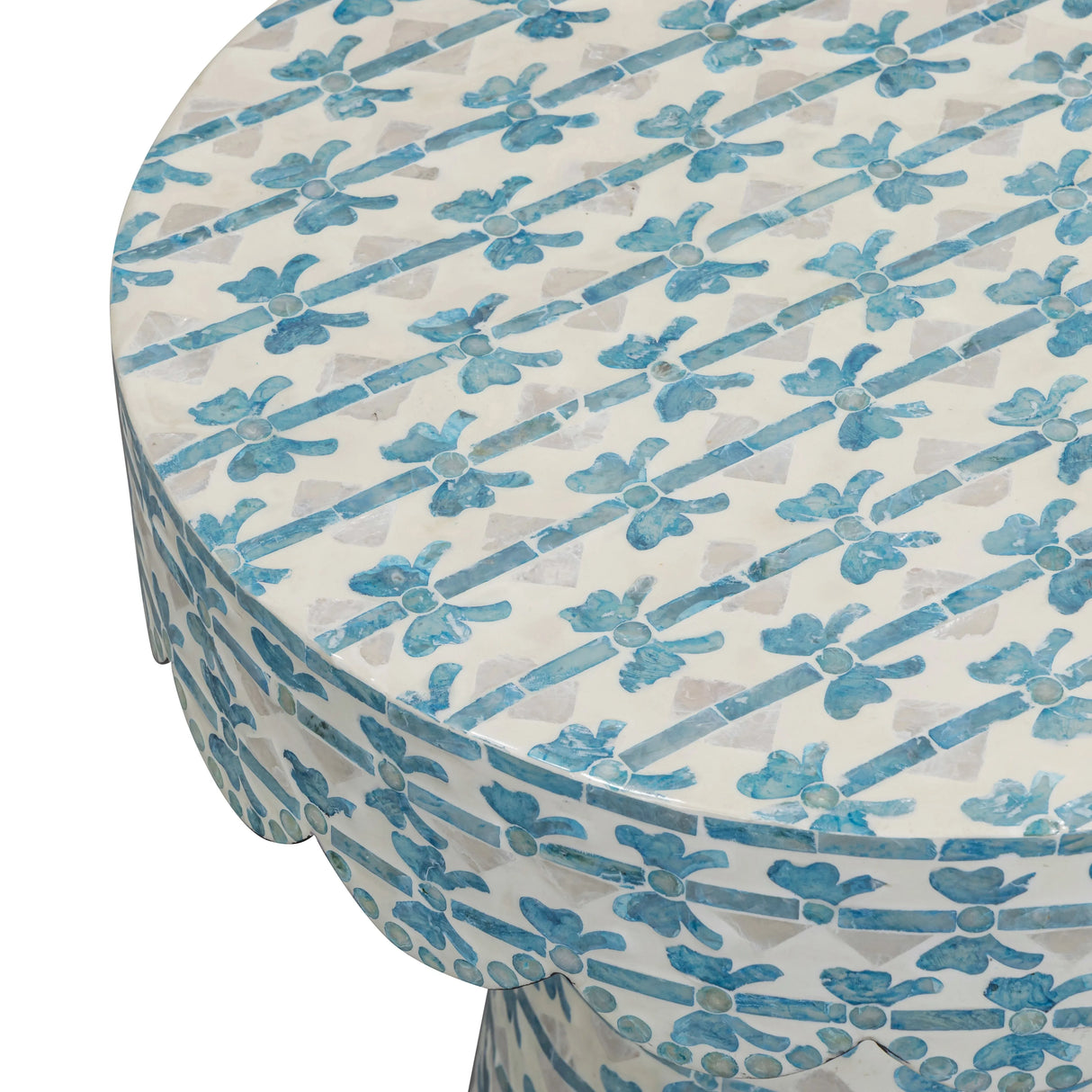Lady Blue Ribbon Capiz Shell Round Side Table by TOV Furniture at Eve Furniture