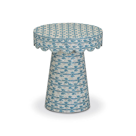 Lady Blue Ribbon Capiz Shell Round Side Table by TOV Furniture at Eve Furniture