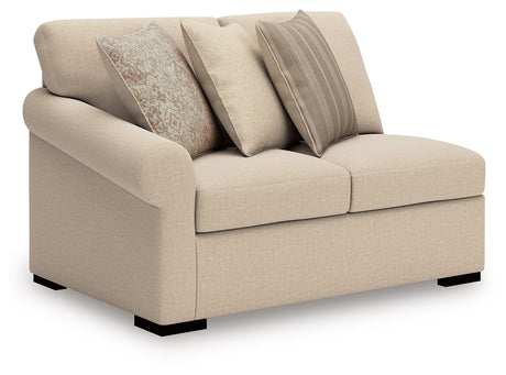 LadyMae Brown and Beige 2-Piece Right Arm Facing Chaise Sectional by Ashley at Eve Furniture