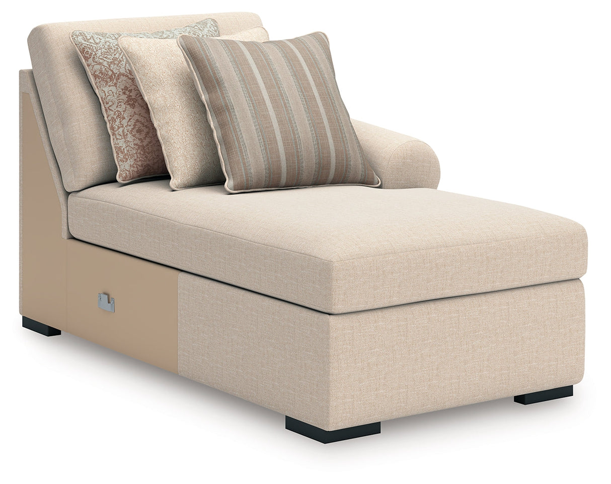 LadyMae Brown and Beige 2-Piece Right Arm Facing Chaise Sectional by Ashley at Eve Furniture
