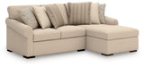 LadyMae Brown and Beige 2-Piece Right Arm Facing Chaise Sectional by Ashley at Eve Furniture