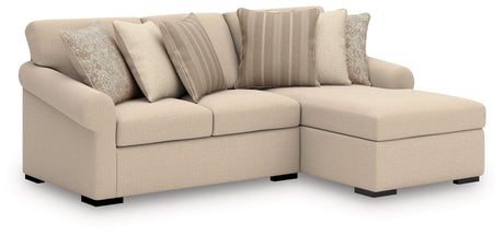 LadyMae Brown and Beige 2-Piece Right Arm Facing Chaise Sectional by Ashley at Eve Furniture