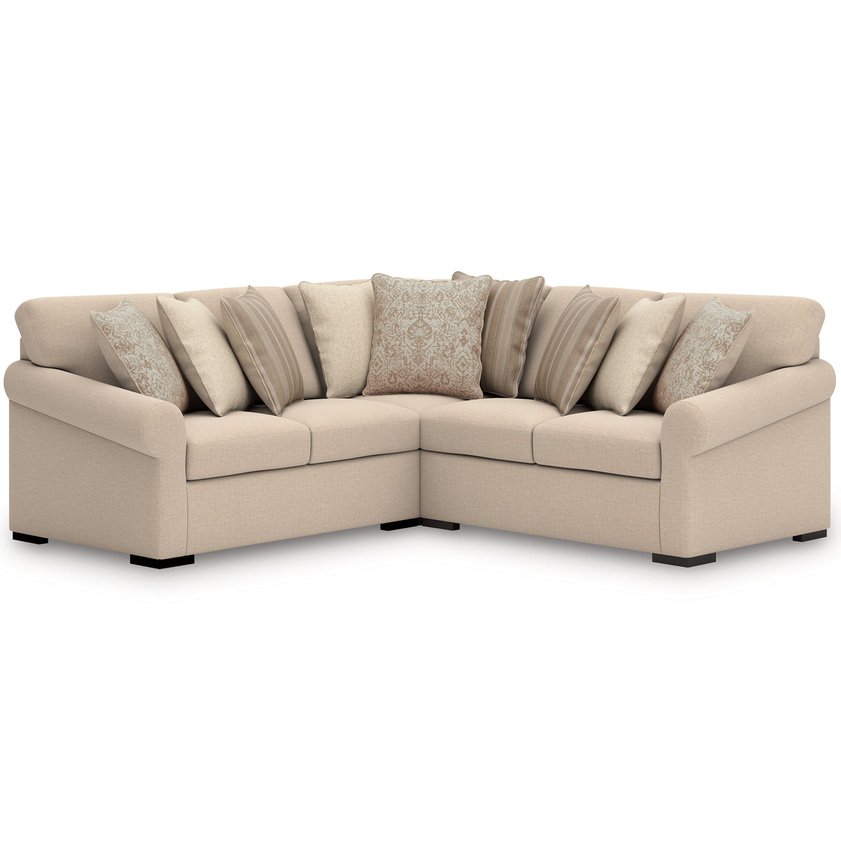 LadyMae Brown and Beige 3-Piece Sectional by Ashley at Eve Furniture