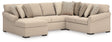 LadyMae Brown and Beige 4-Piece Left Arm Facing Chaise Sectional by Ashley at Eve Furniture