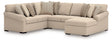 LadyMae Brown and Beige 4-Piece Right Arm Facing Chaise Sectional by Ashley at Eve Furniture