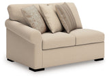 LadyMae Brown and Beige 5-Piece Right Arm Facing Chaise Sectional by Ashley at Eve Furniture