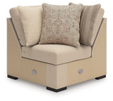 LadyMae Brown and Beige 5-Piece Right Arm Facing Chaise Sectional by Ashley at Eve Furniture