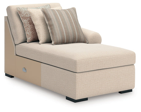 LadyMae Brown and Beige 5-Piece Right Arm Facing Chaise Sectional by Ashley at Eve Furniture