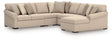 LadyMae Brown and Beige 5-Piece Right Arm Facing Chaise Sectional by Ashley at Eve Furniture