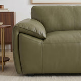Laffey Olive Green Top Grain Leather Sofa by Ashcroft Furniture at Eve Furniture