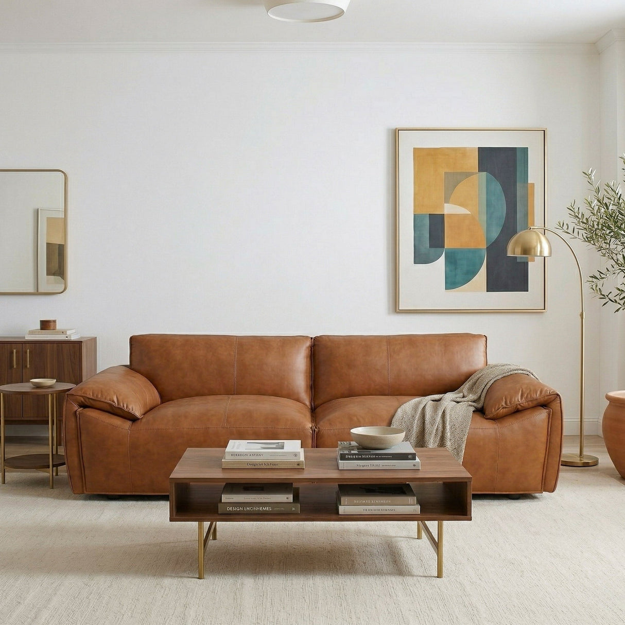 Laffey Tan Top Grain Leather Sofa by Ashcroft Furniture at Eve Furniture