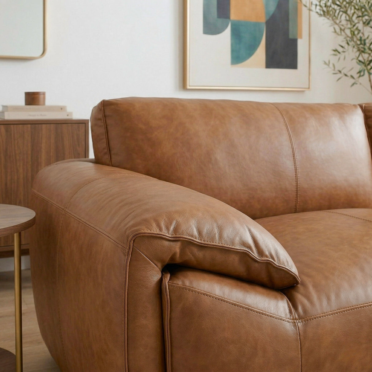 Laffey Tan Top Grain Leather Sofa by Ashcroft Furniture at Eve Furniture