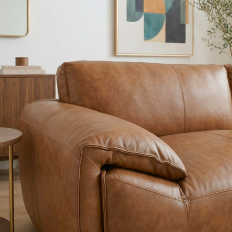 Laffey Tan Top Grain Leather Sofa by Ashcroft Furniture at Eve Furniture